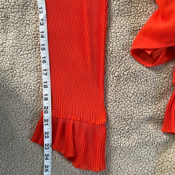 ZARA Pleaded Long Platted Sleeve Collared Button Up Blouse Top, Sz: Medium - Picture 8 of 9